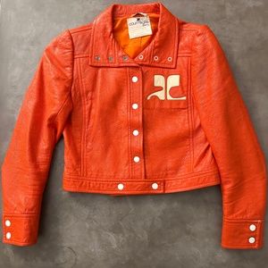 Courreges vinyl jacket orange from the 60s